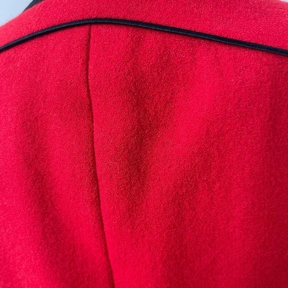 Koehler Vintage Womens Straight Skirt Suit Set 100% Wool Red Black Open Jacket - Picture 5 of 12